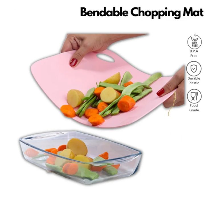 1 Pcs Flexible Cutting Boards Set for Kitchen Extra Thick BPA-Free TPU Plastic Cutting Mats, Non-Slip, Multi-Color Chopping Board With Easy-Grip Handles, Ideal For Cooking, Food Prep & Serving Chop Board Mat Cutting Sheets Bendable Chopping Mat