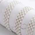 1 Yard Garment Clothing Accessories Wedding Dress Pearl Chain Crystal Banding Applique Hot Fix Rhinestones Trimming. 