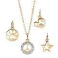 Superb Lot - 4 Superb Brand New Necklaces with Genuine Diamonds Beautifully Crafted in Gold plated Silver.. 