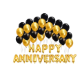 Happy Anniversary decoration set Anniversary Surprise theme Happy Anniversary Foil Balloons Banner, Golden & Black Latex Balloons anniversary Combo theme Pack.. 