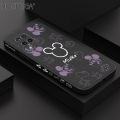 Hontinga for Samsung Galaxy A12 5G / 4G / M12 Case Cute Mouse Design Side Design Phone Case Square Edge Pattern Liquid Silicone Cases Full Cover Camera Shockproof Protective Case. 