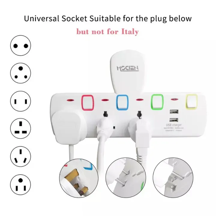 Mscien%203%20Way%20Plug%20Extension%20with%202%20USB%20Multiplug%20Wall%20Socket%20Extension%20with%20Individually%20Switches%20and%20Neon%20Indicators%2013Amp%20Exte%20By%20AWC%20-%20Image%205
