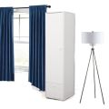 Wardrobe Cupboard Single Door 4 Shelf  With One Drawer Single Door White. 