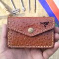 Luxury Handmade Card Holder Box, Wallet Genuine Leather Brown. 