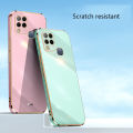 Biruiqu for Infinix Hot 10s Back Cover Luxury 6D Plating Frame Shiny Bling Phone Pounch Soft Silicone Square Phone Case. 