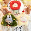 SF labubu [Clothes Only] Little Star Little Apple Christmas Small Head Set Series 5cm Pendant Blind Box Raab Doll Clothes. 