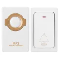 Wireless MP3 Doorbell Set Self-powered Remote Button + Receiver US Plug 100-240V. 