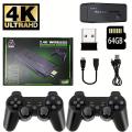 M8 Wireless Controller Gamepad With 64gb Tf Card Plug and Play Video Game Stick Built in 10000+ Games, 4K High Definition HDMI Output with Two Game Controllers Rk3228 Ram 256mb, Rom 128mb. 