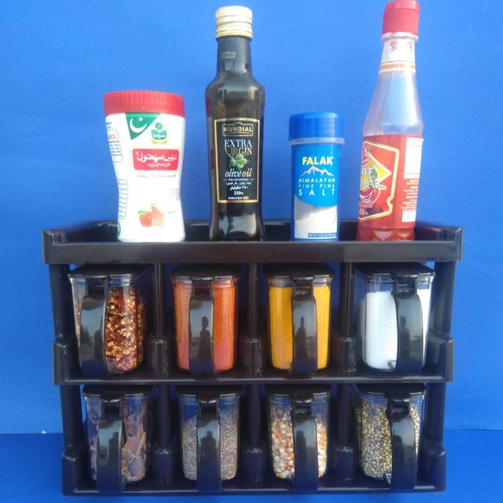 Galaxy%20Masala%20Rack%20with%20spoon%20Dark%20Brown%20Spice%20Rack%20Kitchen%20Rack%20Masala%20Box%20Spice%20Rack%20box%20with%20Automatic%20Lid%20Cooking%20kitchen%20accessories%208%20Pieces%20Masala%20Rack%20-%20Image%204