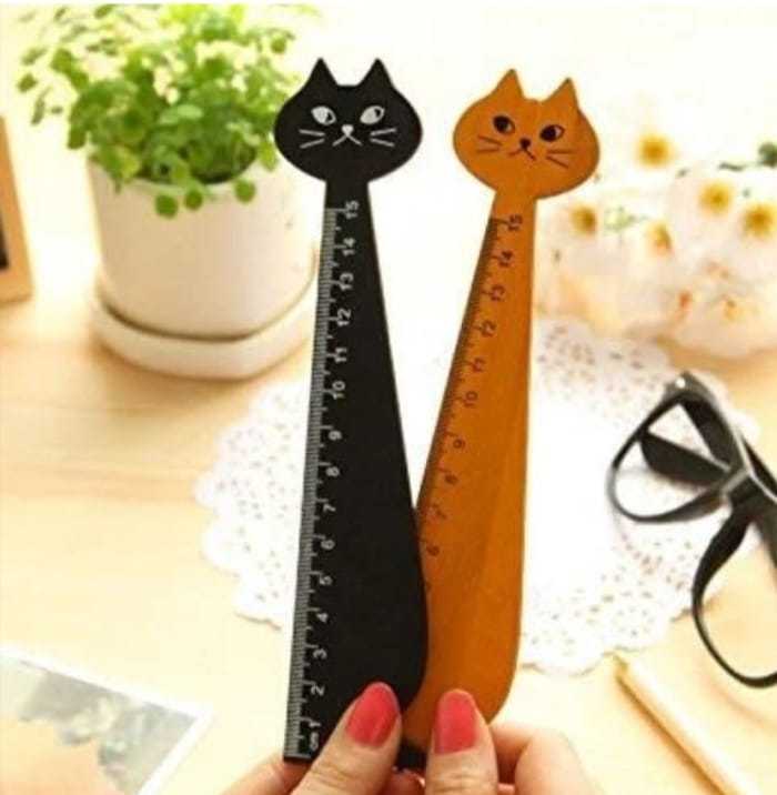 Cute Cat Ruler Scale for School Kids | 15cm Flexible Plastic Measuring ...