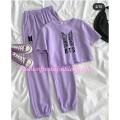 Light Purple Bts Summer Tracksuit For Women. 