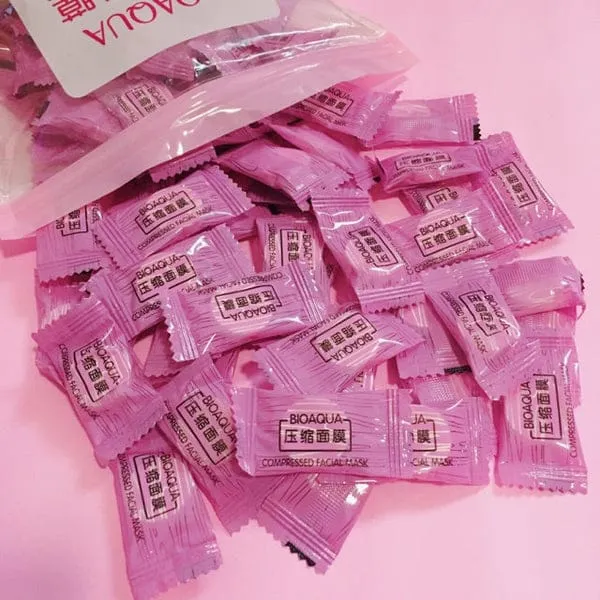 BIOAQUA Compressed Facial Tablet Face Sheet Mask – 50 Pcs | Portable ...