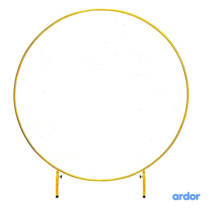 Round Golden Metal Balloon Arch Kit (6FT & 7FT), Wedding Circle Backdrop Stand Frame for Birthday Party, Bridal Shower, Graduation, Photo Background Decoration.