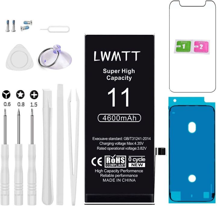 Batteria Originale Per IPhone 11 – 3110 MAh Con Adesivo E Chip Di Sicurezza, Certificata CE/RoHS