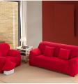 Red 5 seater Jersey Sofa Cover - (3 + 1 +1). 