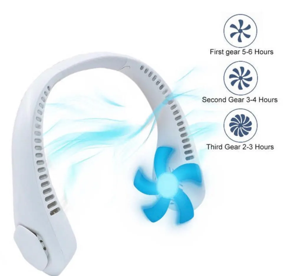 Hanging Neck Fan | Super Cooling Strong Fan 360° | Bladeless Hanging Neck Fan For Kitchen | Rechargeable USB Mini Neck Fan For Summer Sport Travel Outdoor