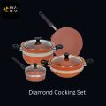 Diamond Cooking Set, 4 Product set, Clay Handi, Clay Karahi, Clay Sauce Pan, Clay Tawa. 