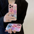 Fashion luxury LV butterfly with stand, easy to carry Case for IPhone16 Pro max 15 Pro14 13 12 11 XS max XR X girl style 8 plus 7plus soft cover. 