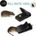Heavy Duty Mouse Trap Mice Catcher High Quality Plastic Reusable Convenient Effective Black Stainless-Steel Springs Rat Killer For Households Eliminates Faster Than Other Indoor and Outdoor. 