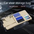 1Pc Multi-function Car Sun Visor Organizer Clip PU Leather Multi-Pocket Storage Pouch Pen Glasses Holder Auto Interior Accessories. 