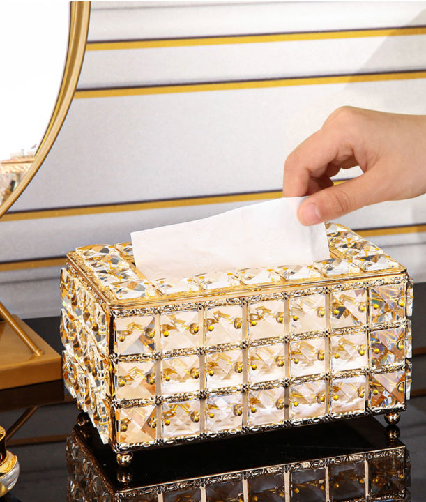 Enclave%20Golden%20Tissue%20Box%20luxury%20Crystal%20Stones%20Box%20For%20Vanity%20Dresser%20Table%20Home%20Decor%20(Gold)%20-%20Image%203