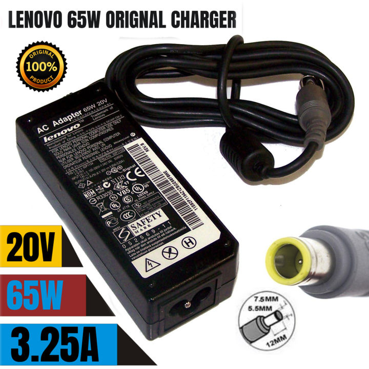 Genuine Lenovo Laptop Charger 65W 20V 3.25A AC adapter Power Supply Without Power Cable