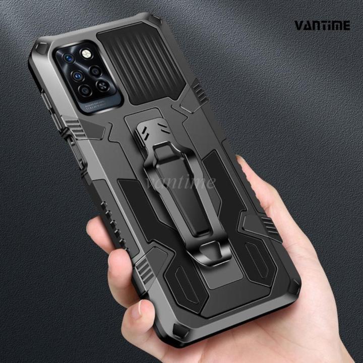 Vantime for Infinix Note 10 Pro Belt Clip Case Kickstand Slim Phone Cover