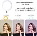 7 Feet Tripod Stand with 26 CM RGB Selfie Ring Light & Mobile Phone Holder for Tiktok Videos Best Quality Metal Tripod Tiktok Light, RGB 26cm Ring Light with 7ft Tripod Stand, Photography Kit - Elegant Home. 