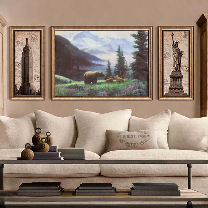The Old Tree 16'' x 20'' Modern HD Bear Fores Animals Canvas Art Oil Painting Wall Home Decor