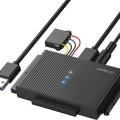 FIDECO IDE and SATA Adapter, USB 3.0 IDE SATA Hard Drive Adapter for 2.5 Inches/3.5 Inch HDD/SSD, SATA and IDE Converter with Power Supply DC 12 V 2 A. 