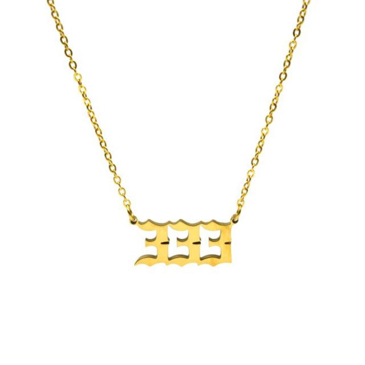 111 222 333 444 555 777 888 999 666 Devil Necklace Stainless Steel Angel Number Pendant Minimalist Jewelry