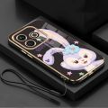 realme Note 50 note50 2024 Stylish Stellalou Rubber Phone Cover Glossy Electric Plating Case Lanyard Casing. 