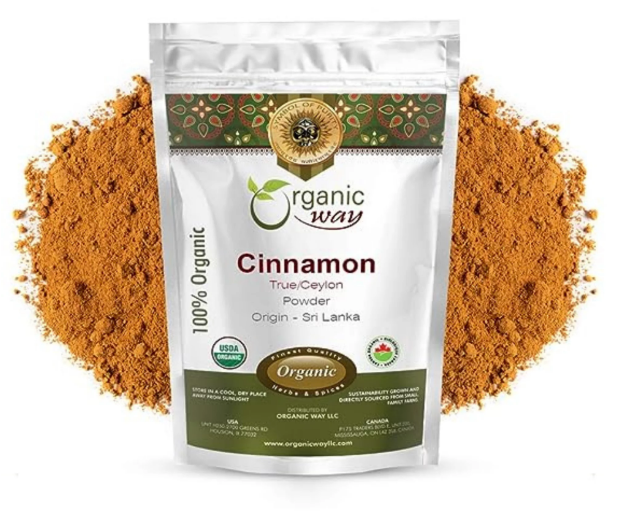 Organic Way True Ceylon Cinnamon Powder  Organic & Kosher Certified, Non GMO & Gluten Free, 100g