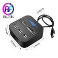 Smart Mini USB HUB All in 1 Combo 3 Ports USB 2.0 Splitter Adapter TF SD SDHC M2 MS MMC Slot Card Reader for PC Laptop Desktop. 