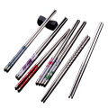 Festival Blue Patters Portable For Sticks Reusable Porcelain Tableware Steel Chopsticks. 