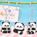 Cartoon New Panda Keychain Cute Backpack DIY Decorative Pendant Car Key Chain Panda Acrylic Accessories Qoddess. 