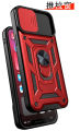iPhone 13 Pro Max Phone Case, Military-Grade Push Window Cover Ring Stand Hard Anti-Fall Casing. 