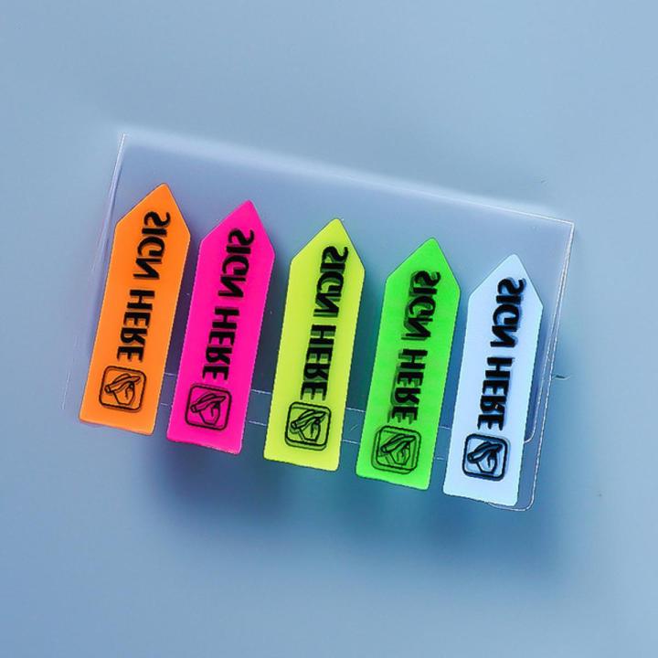 200 Sheets/Pack Color Fluorescence Sticky Notes Set Memo Pad Bookmarks Banners Transparent Sticky Notes School Office Stationery