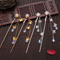 vintage palace tassel hairpin stepping with flower pearl hair sticks ANLAN. 