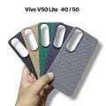 Vivo V50 Lite 4G / 5G Cover Soft Premium Matte Silicone Leather Texture Case with Camera Protection. 
