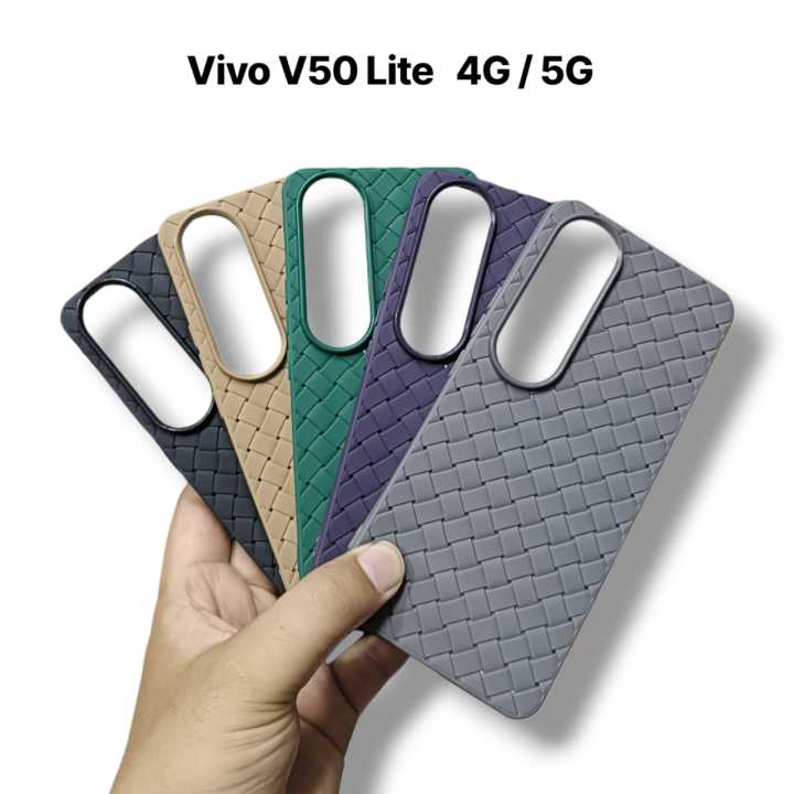 Vivo V50 Lite 4G / 5G Cover Soft Premium Matte Silicone Leather Texture Case with Camera Protection