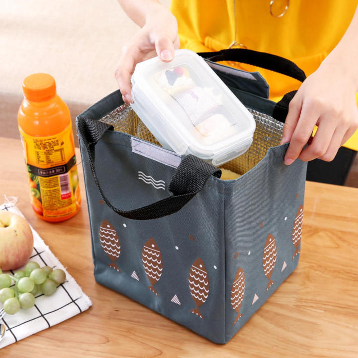 Insulated Insulated lunch bag Lightweight Aluminum foil thickened Portable Portable lunch box Oxford cloth Student sized Oxford cloth lunch bag for Outdoor Work School Picnic Travel Daraz.pk