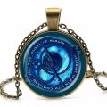 Troll Hunters Vintage Amulet Pendant Necklaces Bronze Color Chain Blue Crystal for Childrends Toys Women Men Jewelry Gifts. 