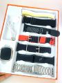 7 In 1 Ultra Smart Watch 2.1 Inch Full HD Screen Series 8 Wireless Charging 7 Straps Waterproof. 