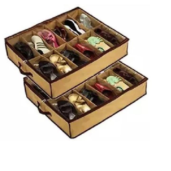 Pack Of 2 - Amazing Shoe Rack Shoe Shelf Shoe Storage + Shoe Under Bed Closet Organizer