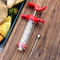 Meat Injector Syringe Marinade, BBQ Meat Syringe Marinade Injector With Stainless Steel Needle for Restaurant Hotel Home Kitchen BBQ Party Sauce Injector. 