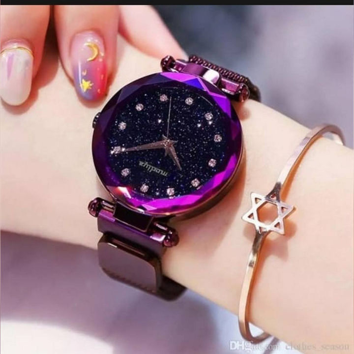 Kids Girls Women Mesh Magnet Buckle Starry Sky Fashion Watch Magnetic Strip Strap Best For College Office Party Event Watches Daraz.pk