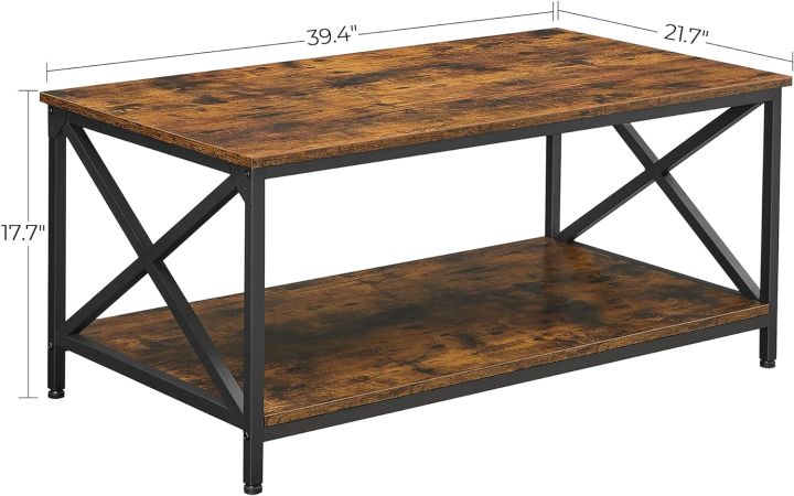 Coffee%20Table,%20Cocktail%20Table%20with%20Storage%20Shelf%20and%20X-Shape%20Steel%20Frame,%20Industrial%20Farmhouse%20Style,%2039.4%20x%2021.7%20x%2017.7%20Inches,%20Rustic%20Brown%20and%20Black%20-%20Image%204