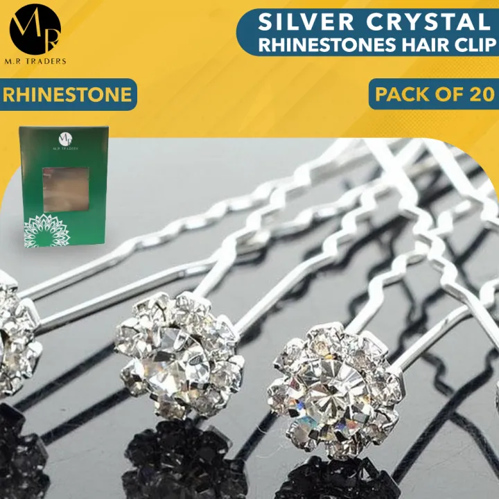 Silver%20Crystal%20Rhinestones%20Hair%20Clip,%2020%20Pcs%20Rhinestone%20Hair%20Pins%20Clips,%20Hair%20Styling%20Tools,%20Women%20Headwear%20Decorative%20Hair%20Accessories%20-%20Image%204