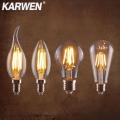 【Topnotch Store】KARWEN Vintage Edison Bulb E27 E14 Real watt 2W 4W 6W 8W LED Filament Vintage LED Lamp 220V Retro Candle Light. 